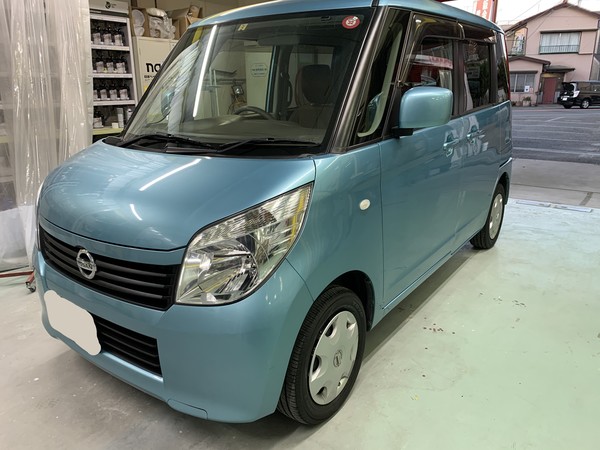 日産　デイズルークス　スライドドア板金　ヘコミ修理　相模原市